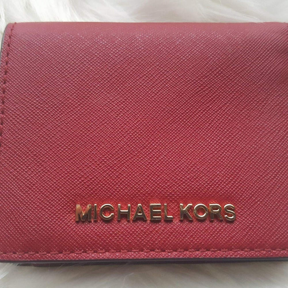 Michael Kors red Jet Set wallet